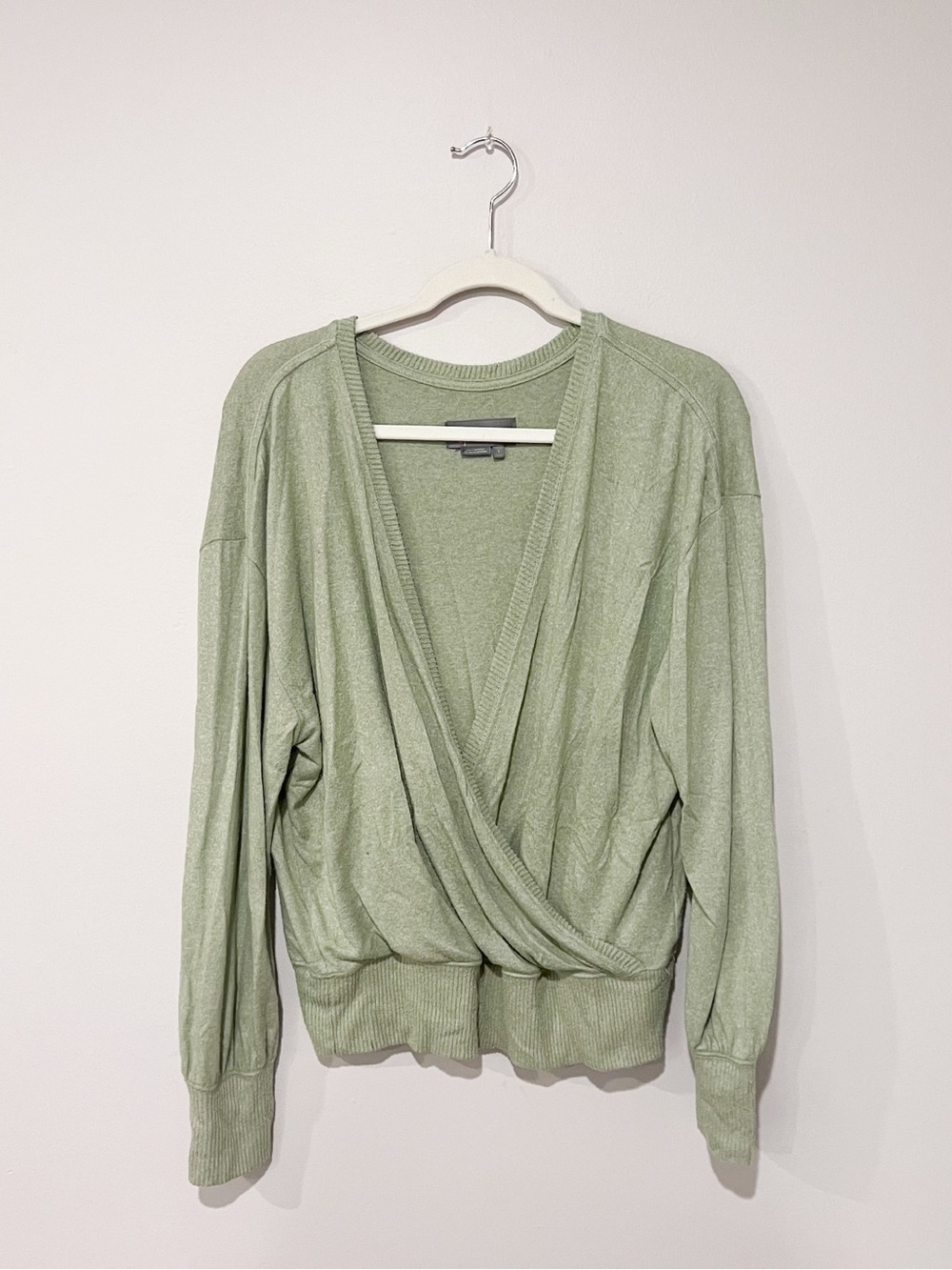 Anthropologie Rucio Wrap Sweater Top Green